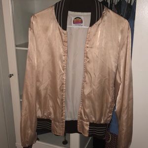 Silk nude bomber jacket